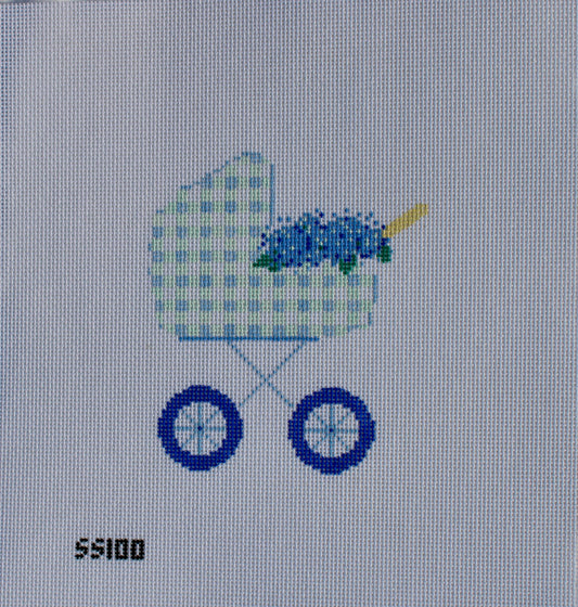 Baby Carriage Gingham Canvas