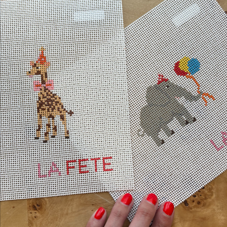 Party Animals - Giraffe Needlepoint Canvas