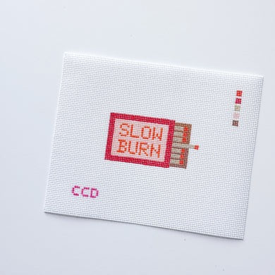 Hand Painted Slow Burn Matches 4” Needlepoint Canvas 13 Mesh Matches Needlepoint Canvas