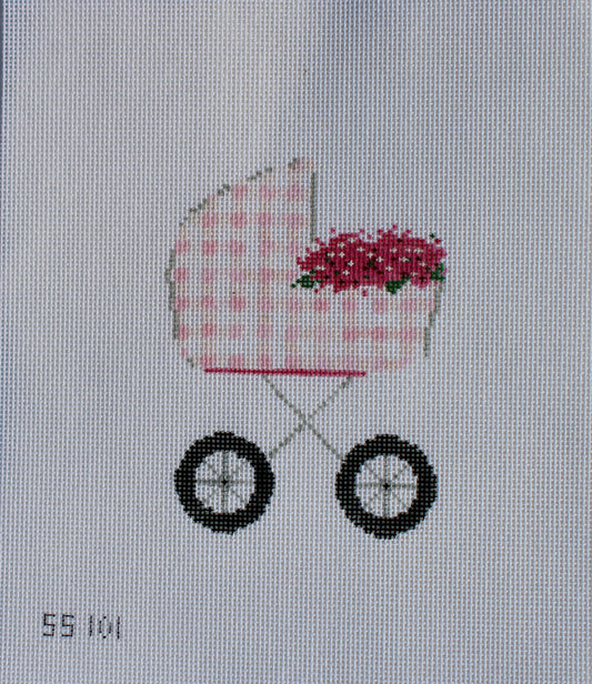 Baby Carriage Gingham Canvas