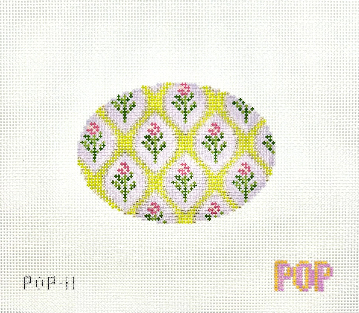 POP-11 Chartreuse Floral Oval