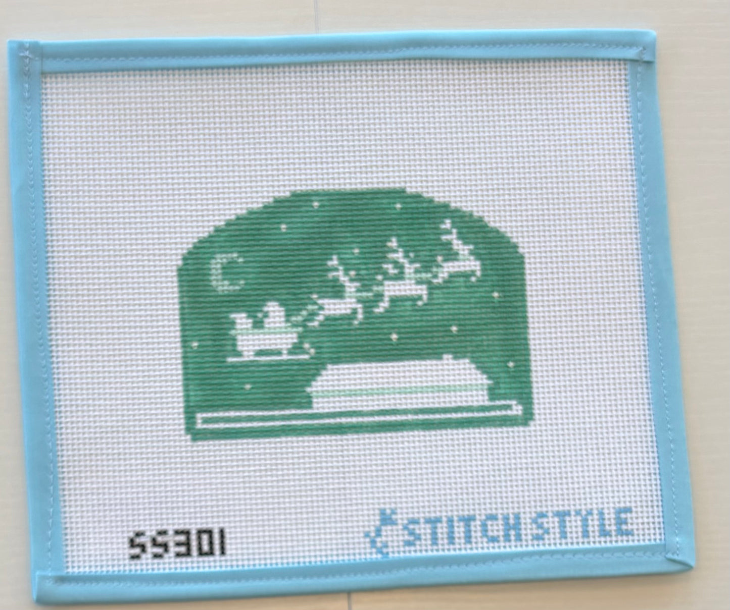 Mint Green Flying Santa Silhouette