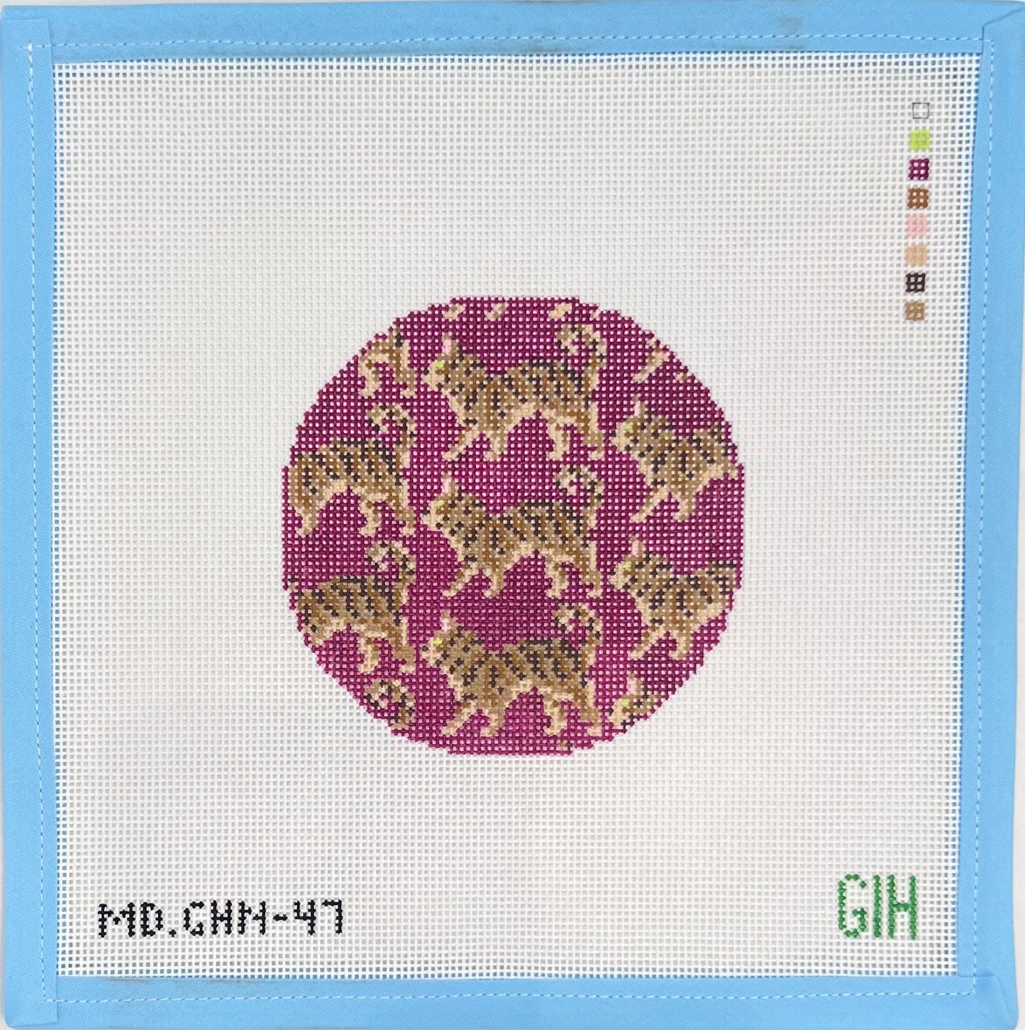 Green Heart Needlepoint: Brown Tabby Cat