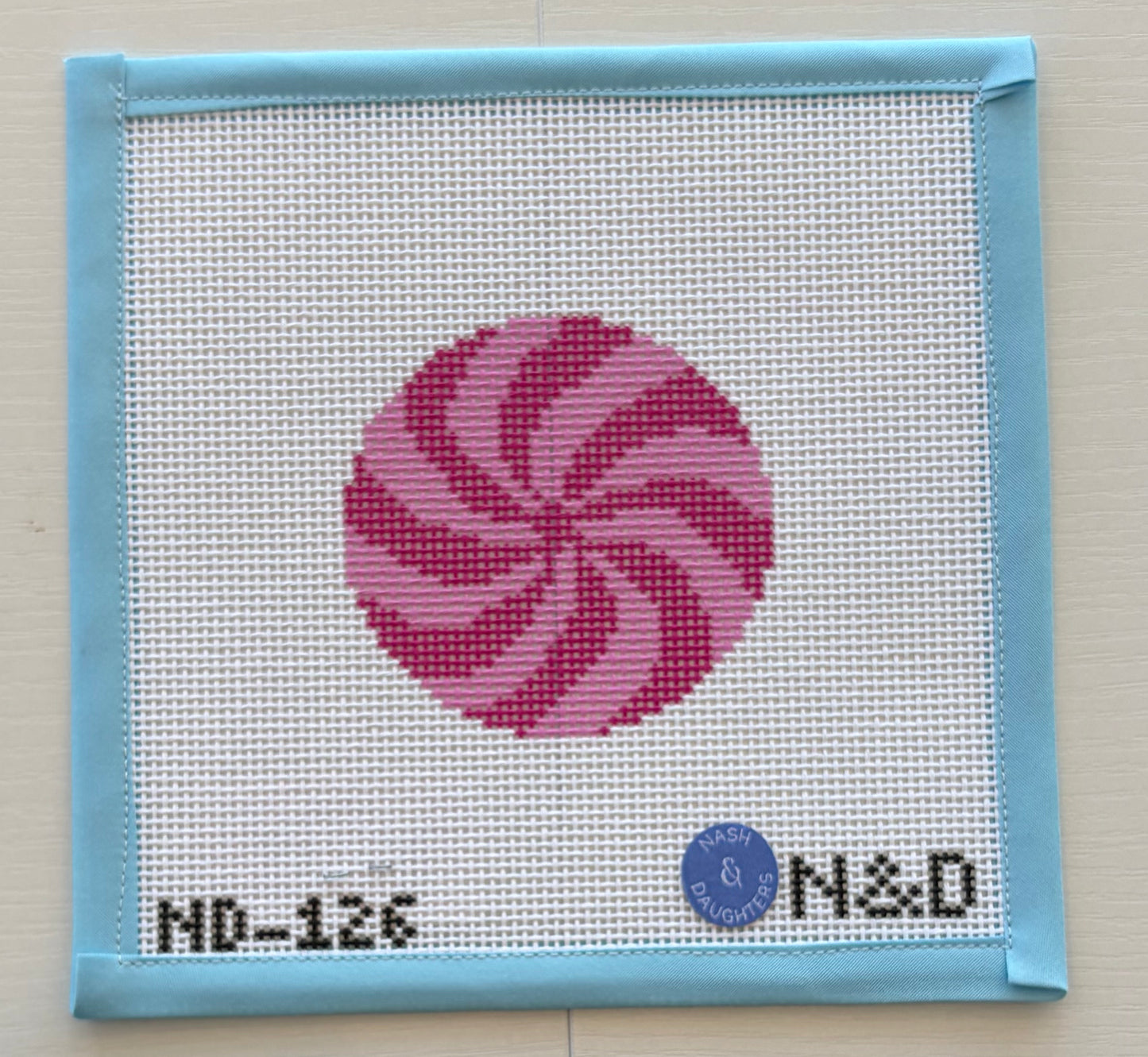 Pink and Purple Peppermint Needlepoint Canvas