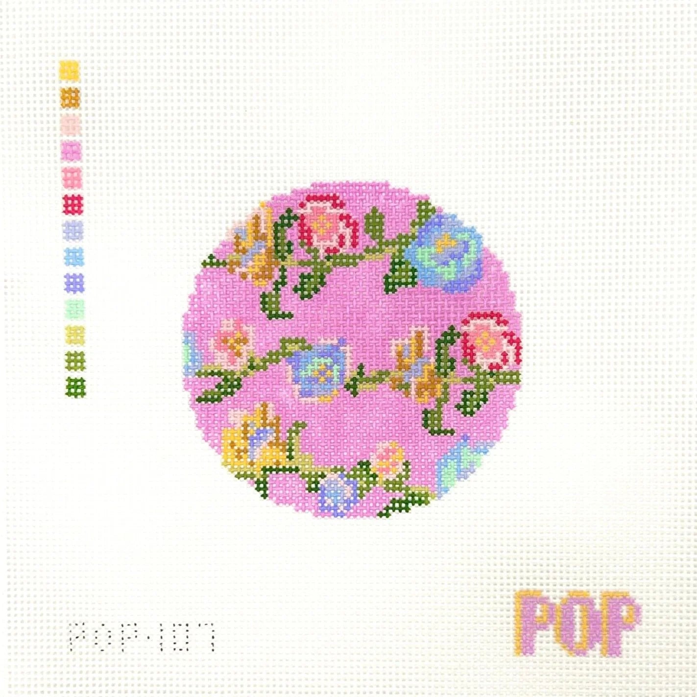 POP 107 Floral Vine Round Pink