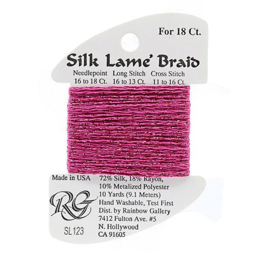 Silk Lamé Braid SL123 Dark Hot Pink