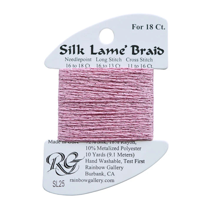 Silk Lame Braid SL25 Rose Pink
