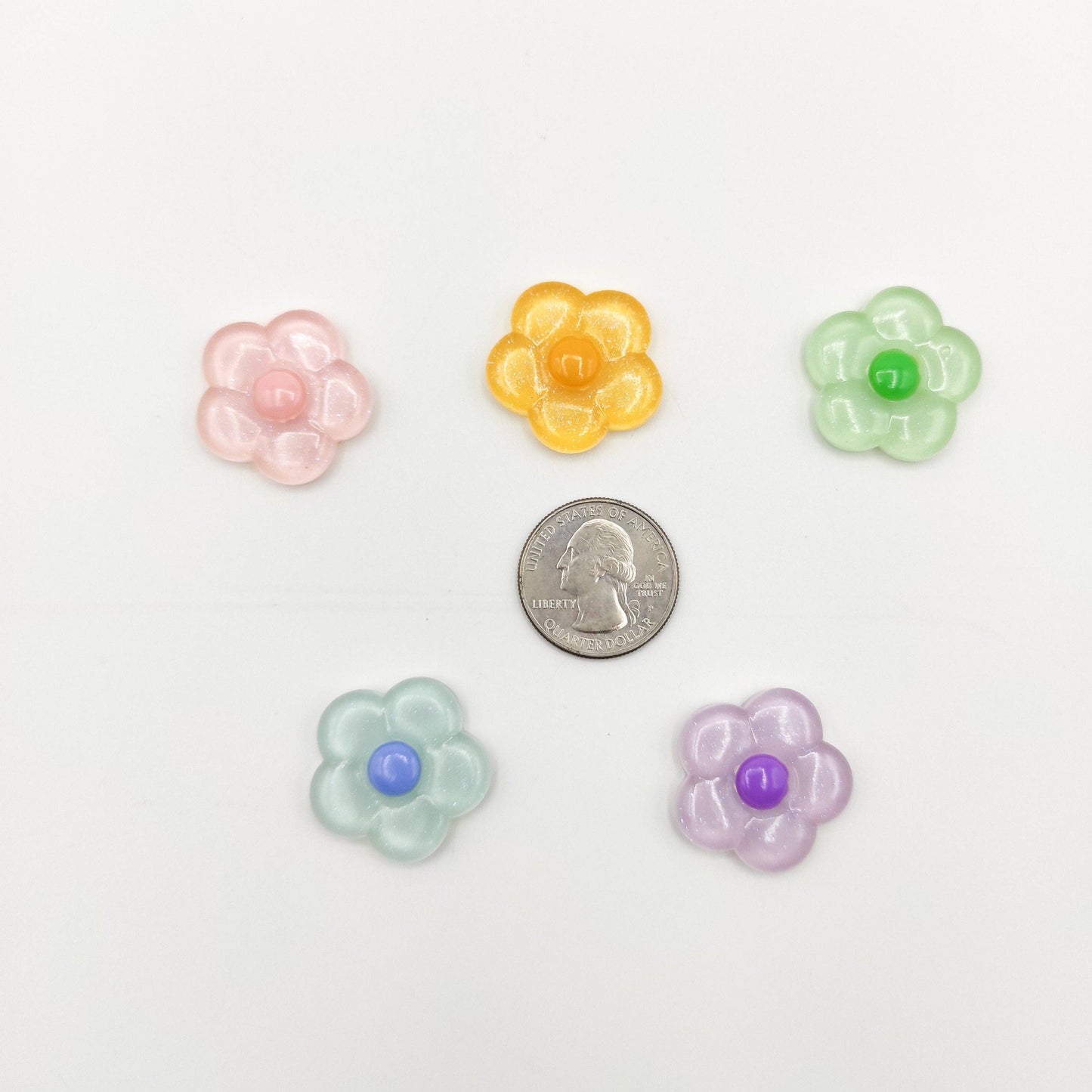 Floral (glow in the dark) Resin needle minders