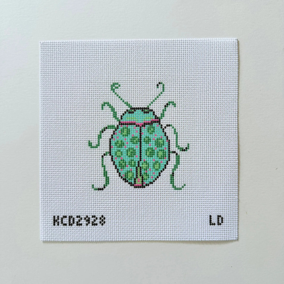 Turquoise Bug Printed Canvas