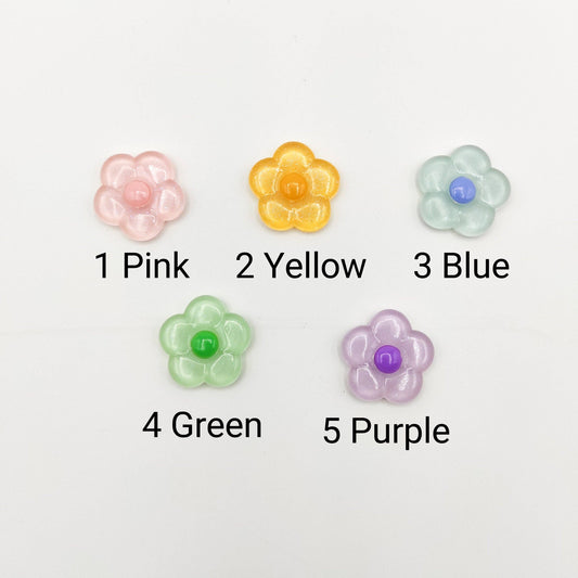 Floral (glow in the dark) Resin needle minders