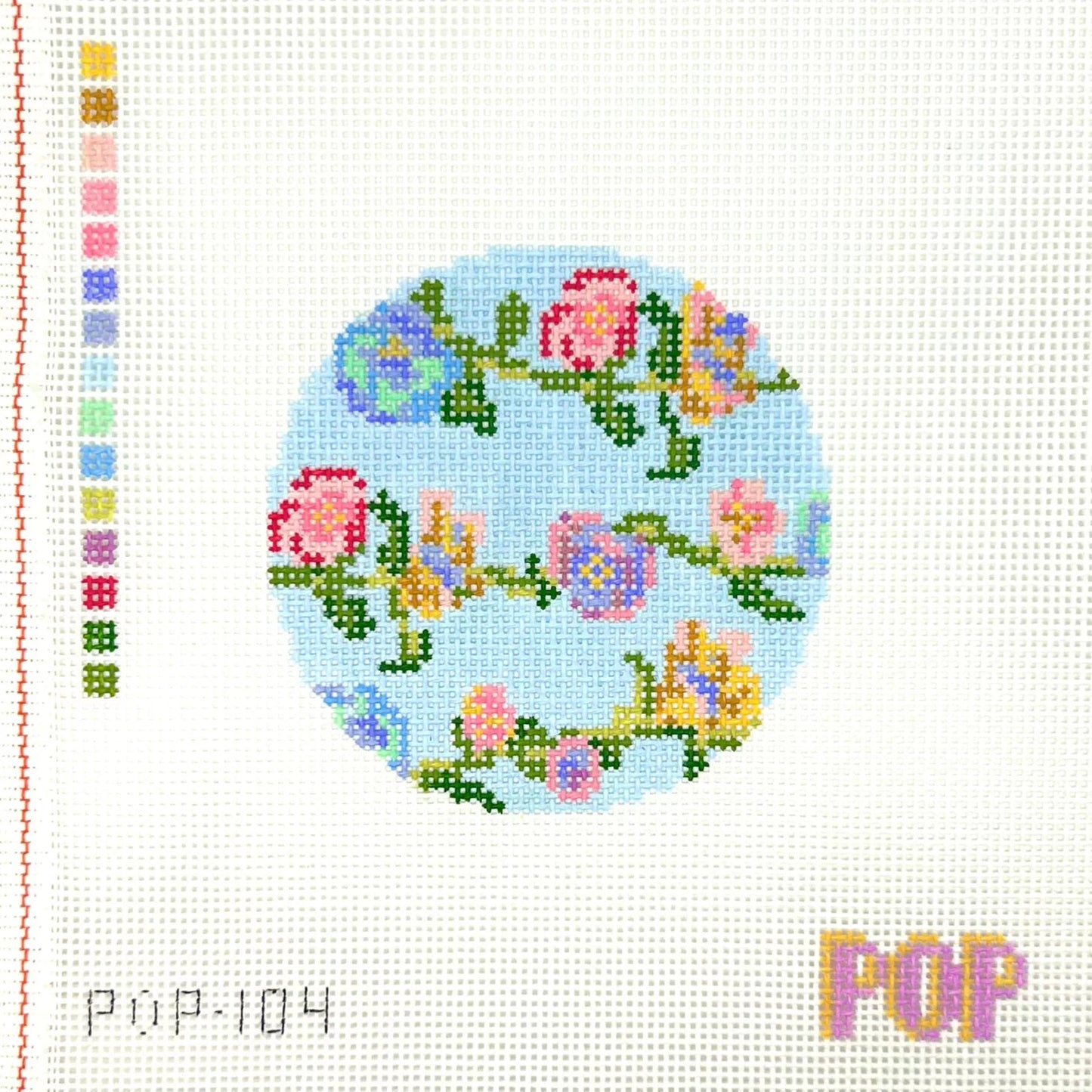 Floral Vine Round-Blue