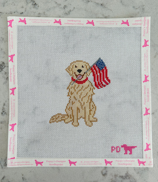 Dog with Flag-Golden