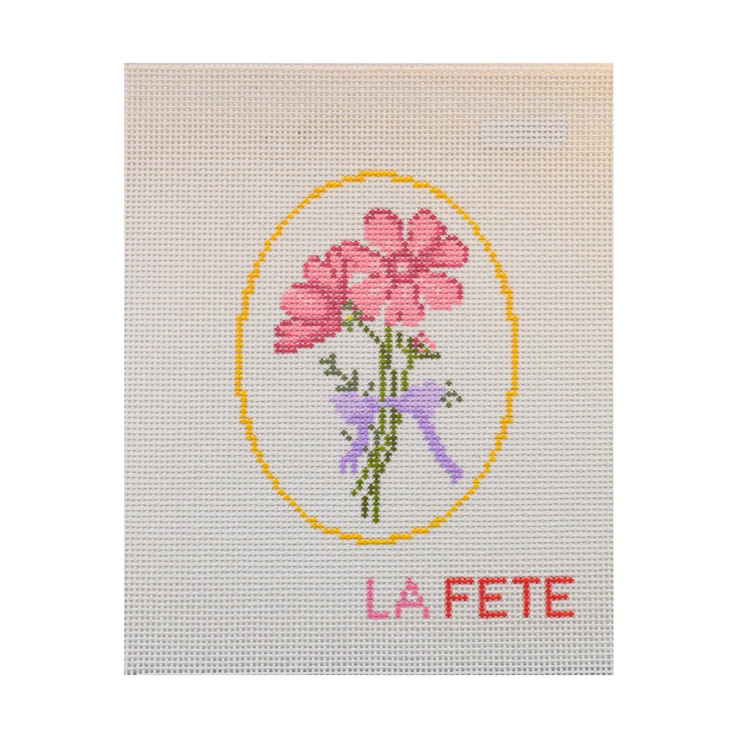 October Birthday Cosmos Hand Painted Needlepoint Canvas