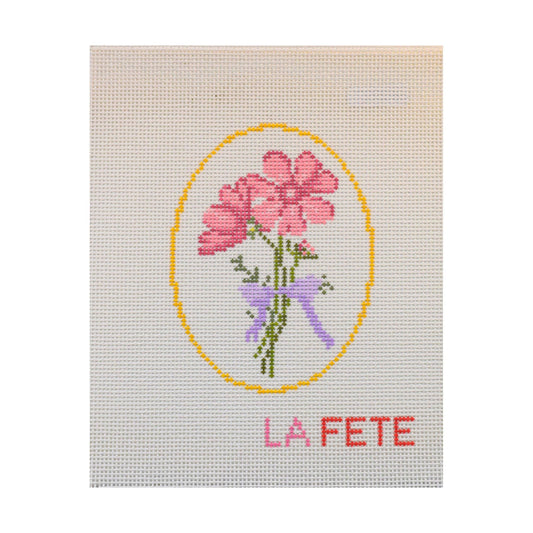 October Birthday Cosmos Hand Painted Needlepoint Canvas