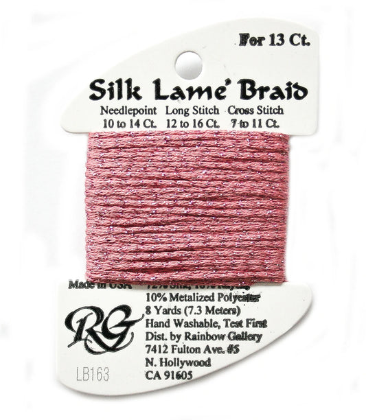 Silk Lamé Braid 13 LB163 Medium Rose