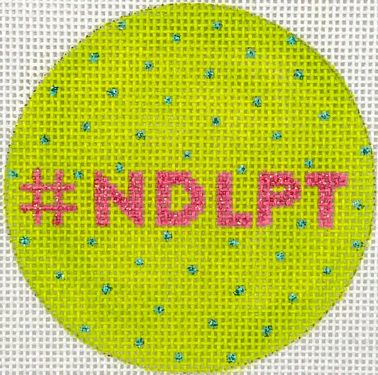 #NDLPT – lime with turquoise dots & bright pink letters