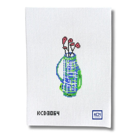 Blue Plaid Golf Club Ornament Printed Canvas