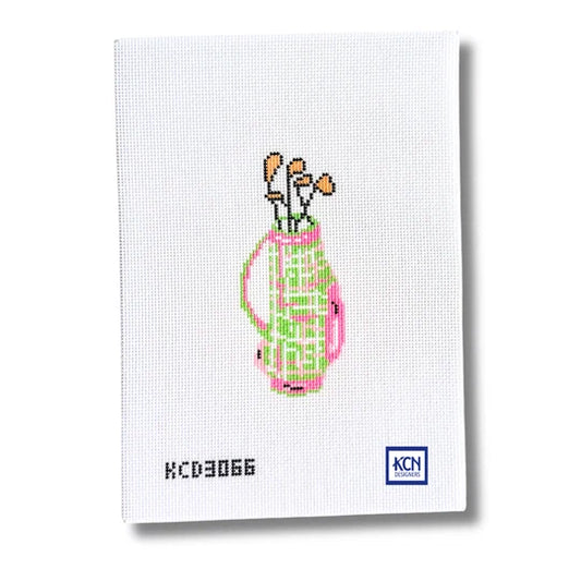 Green Plaid Golf Club Ornament Printed Canvas