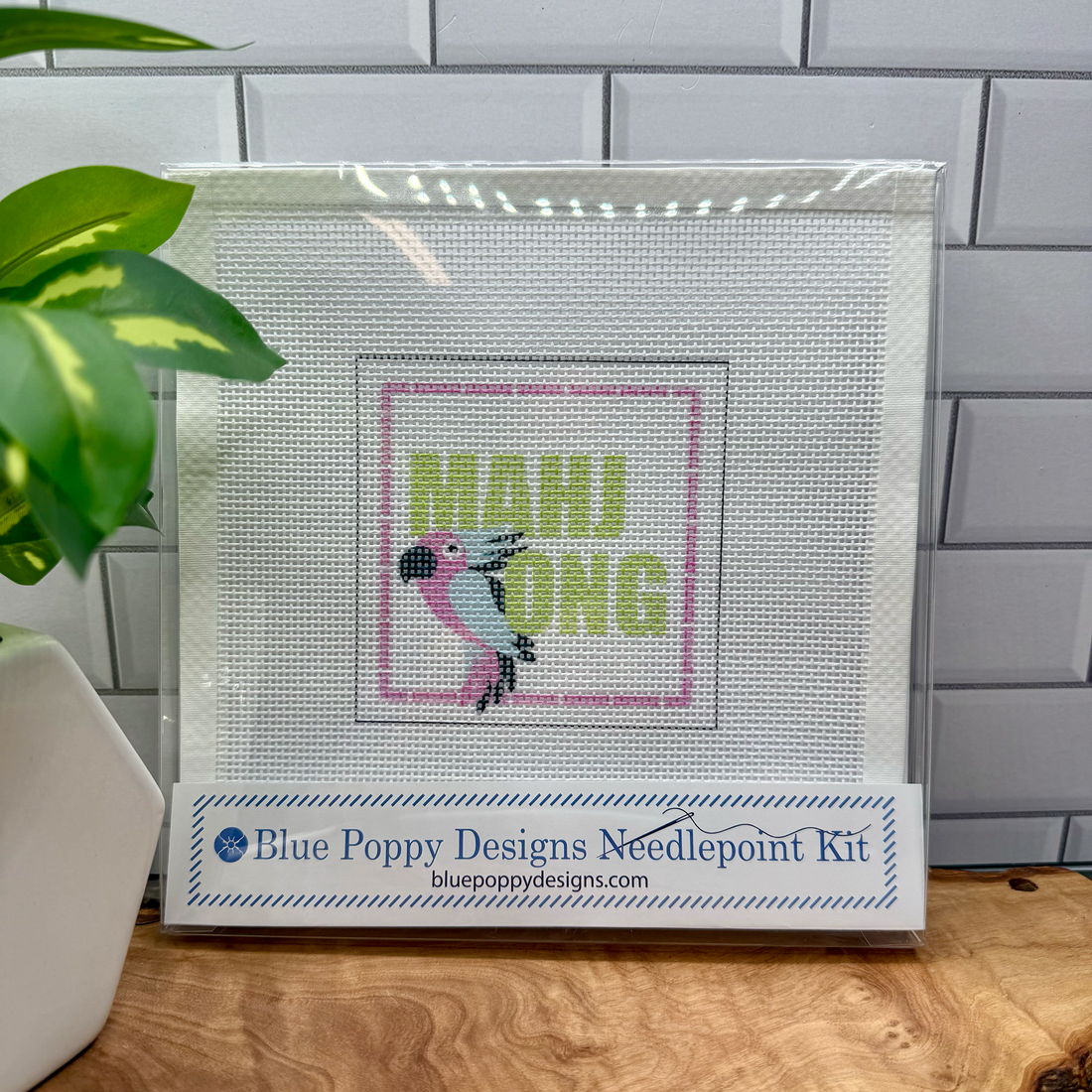 Mcs Letters Mahjong Letters with Bird and Pink Bamboo Needlepoint Kit – MC's Designs