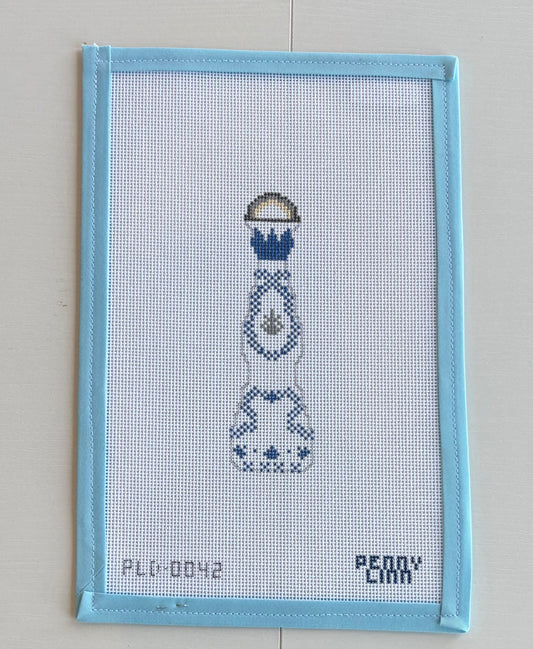 Blue & White Tequila Bottle