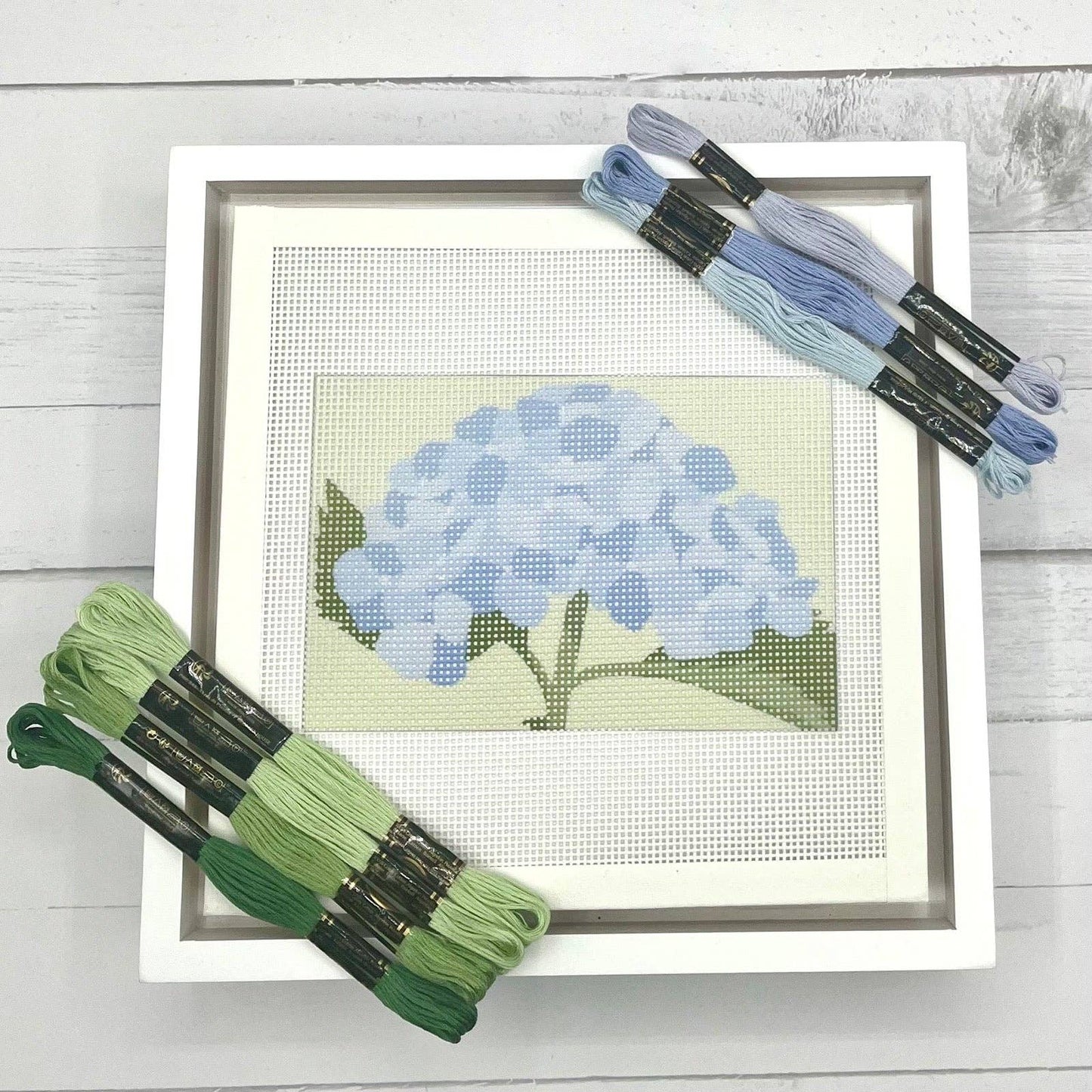 Blue Hydrangea 6x4 Needlepoint Design