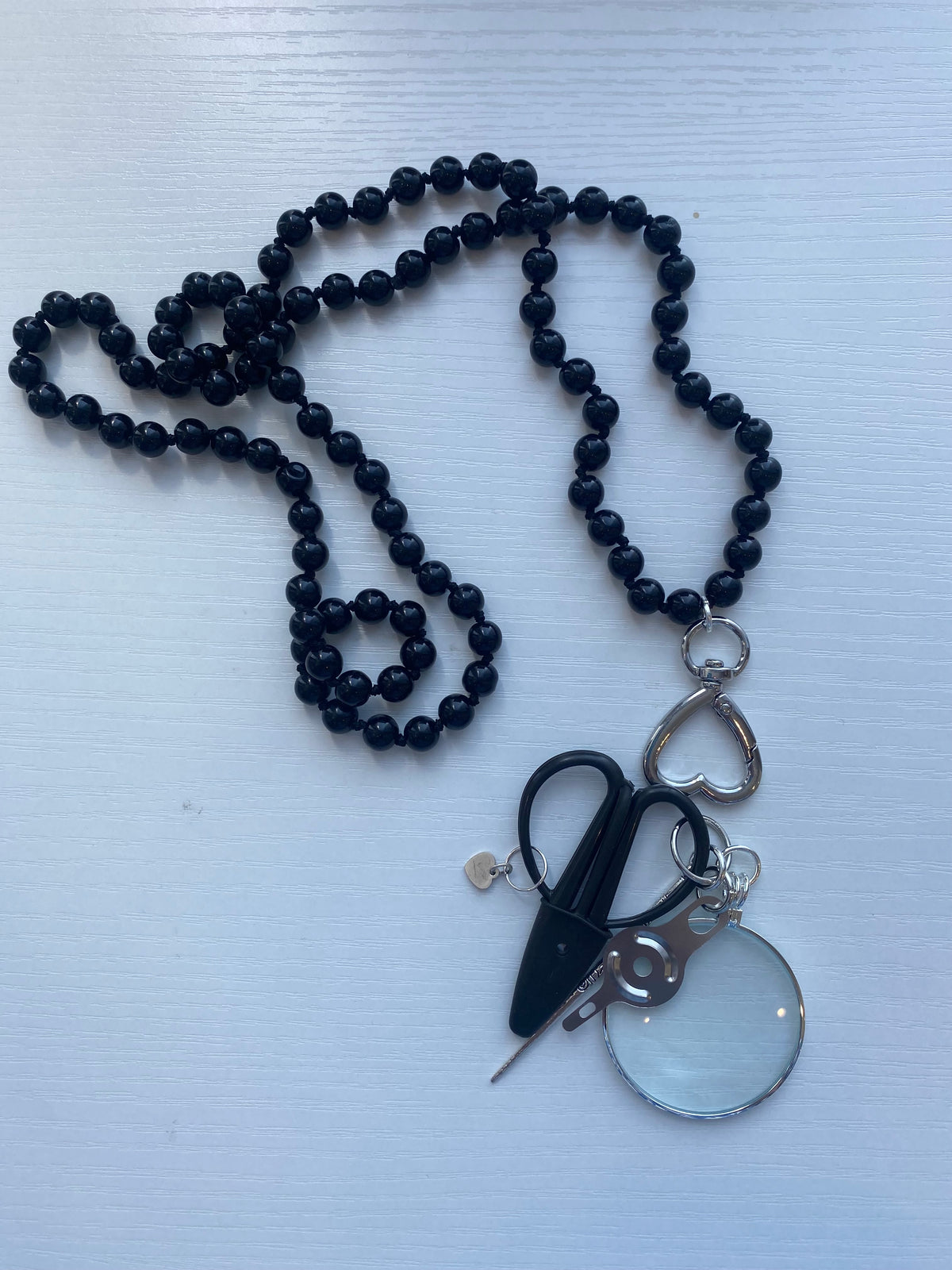 Up Up Chatelaine Black Beads