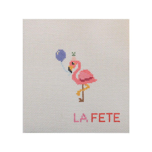 Party Animals - Flamingo Hand Painted Needlepoint Canvas