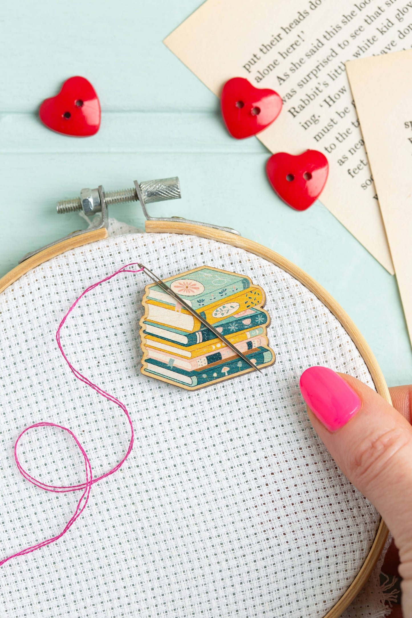 Book Lover Needle Minder | Gift for Crafters