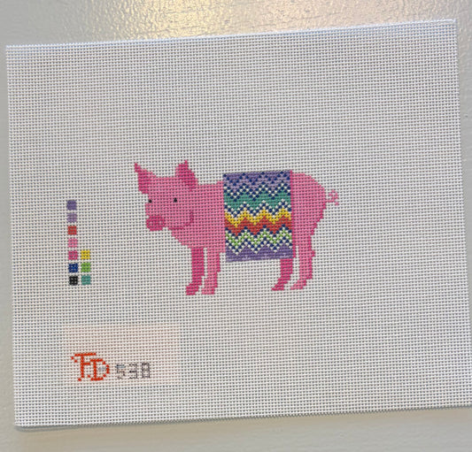 Pig in a Missoni Blanket
