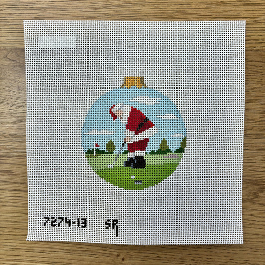 Santa Putting, 4.5" Round