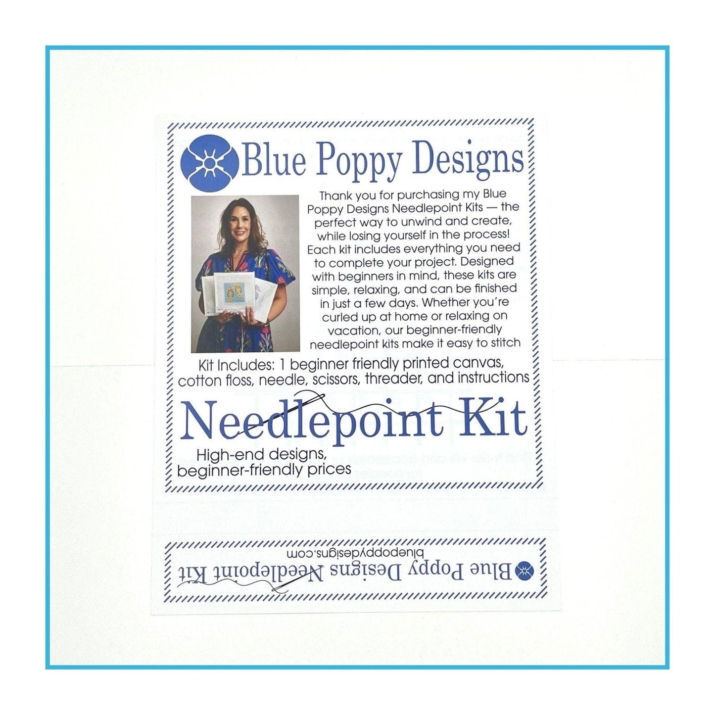 Blue Hydrangea 6x4 Needlepoint Design
