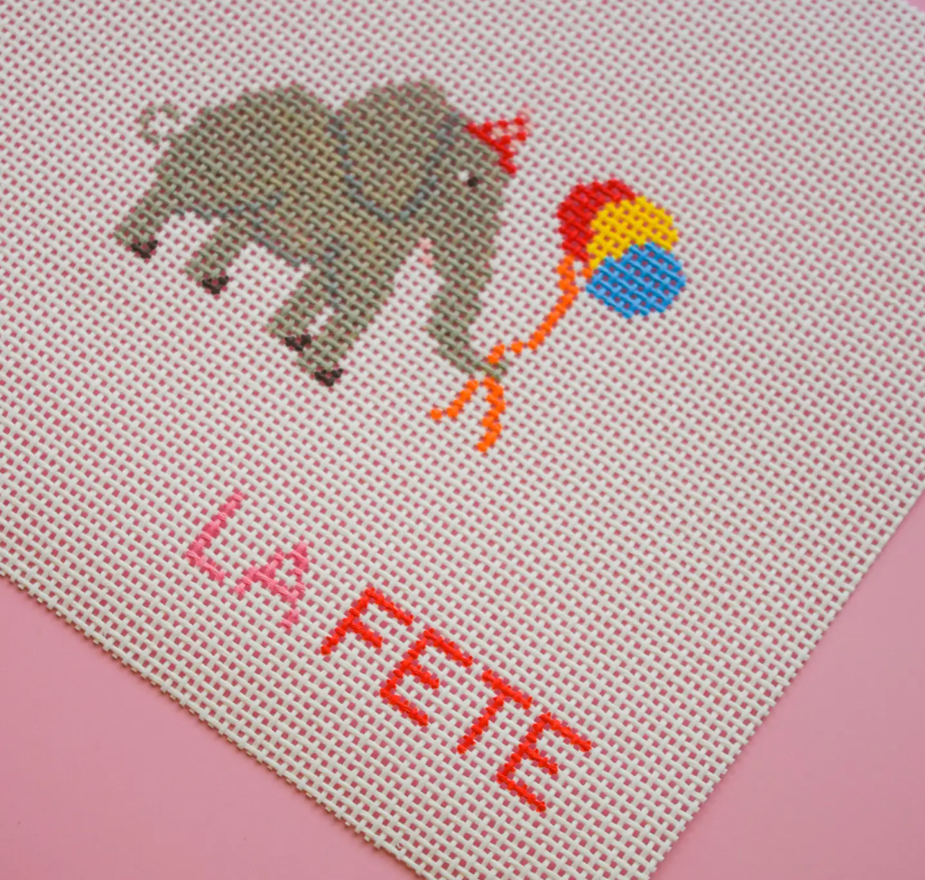 Party Animals - Elephant Needlepoint Canvas