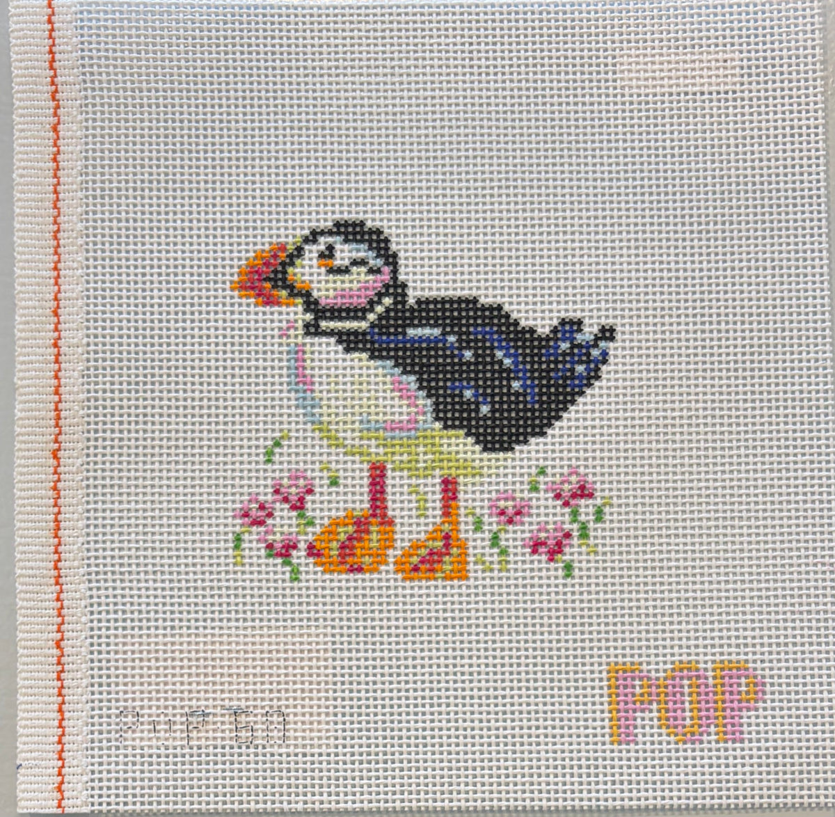Colorful Puffin Needlepoint Canvas