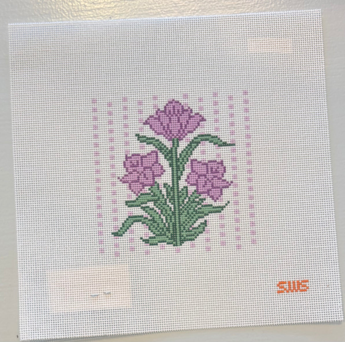 Purple Block Print Flower