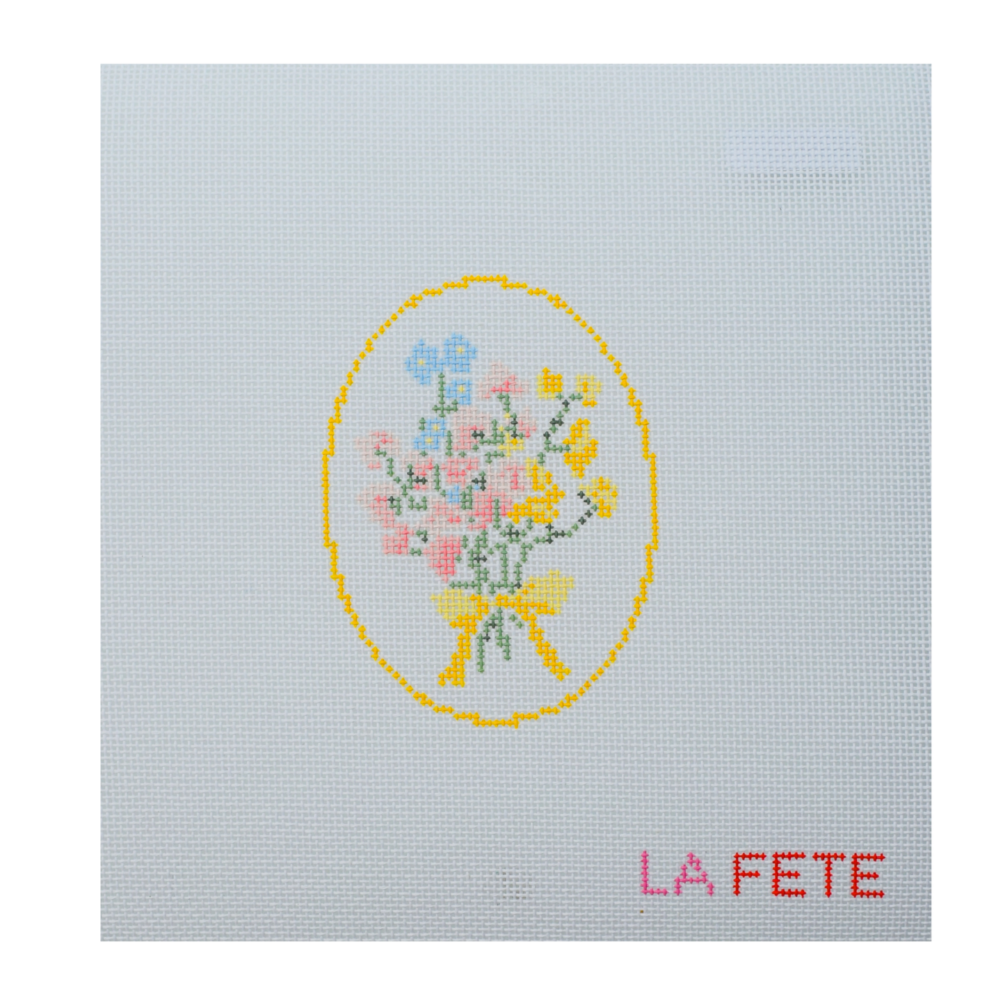 Spring Floral Cameo Hand Painted Needlepoint Canvas