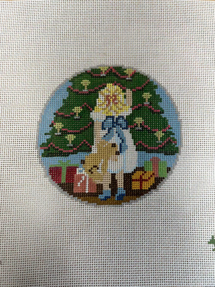 Girl with Teddy by Tree
