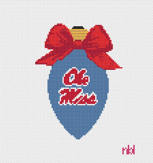 Ole Miss Christmas Bow Bulb