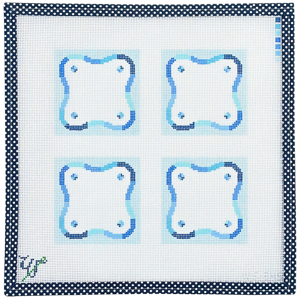 Blue Squiggle Coasters