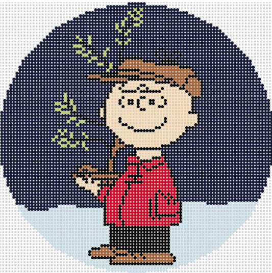 PEANUTS "A Charlie Brown Christmas" - Charlie Brown Holding Tree Round