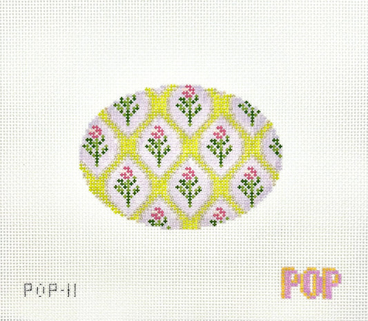 POP-11 Chartreuse Floral Oval