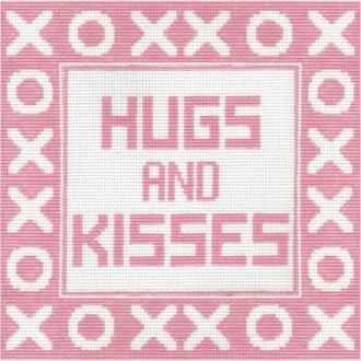 Hugs Pillow Pink Needlepoint Canvas