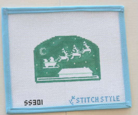 Mint Green Flying Santa Silhouette