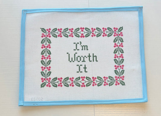 Eleven Gables: I'm Worth It Needlepoint Canvas
