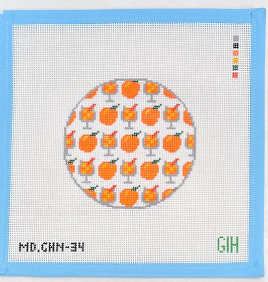 Green Heart Needlepoint: Spritz Round Coaster