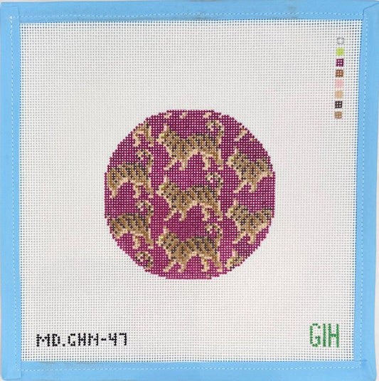 Green Heart Needlepoint: Brown Tabby Cat