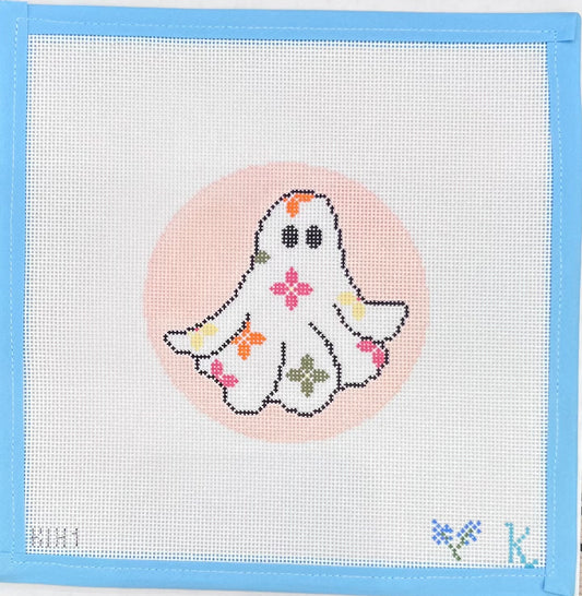Halloween Ghost in Flowers