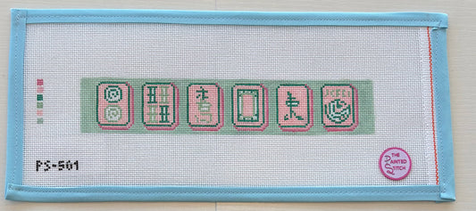 Mahjong Key Fob: Pink + Green