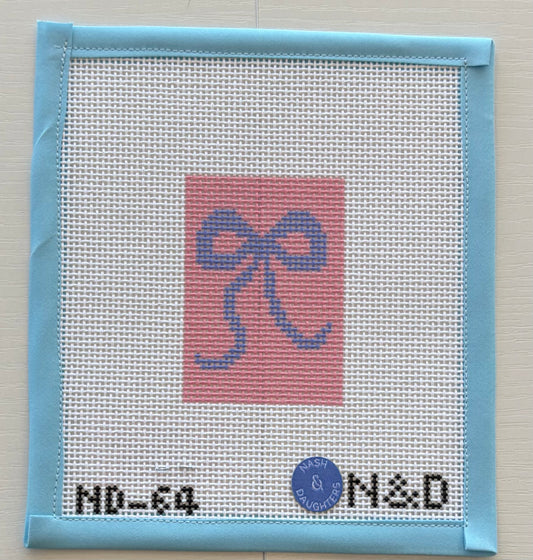 Pink and Purple Bow Needlepoint Canvas