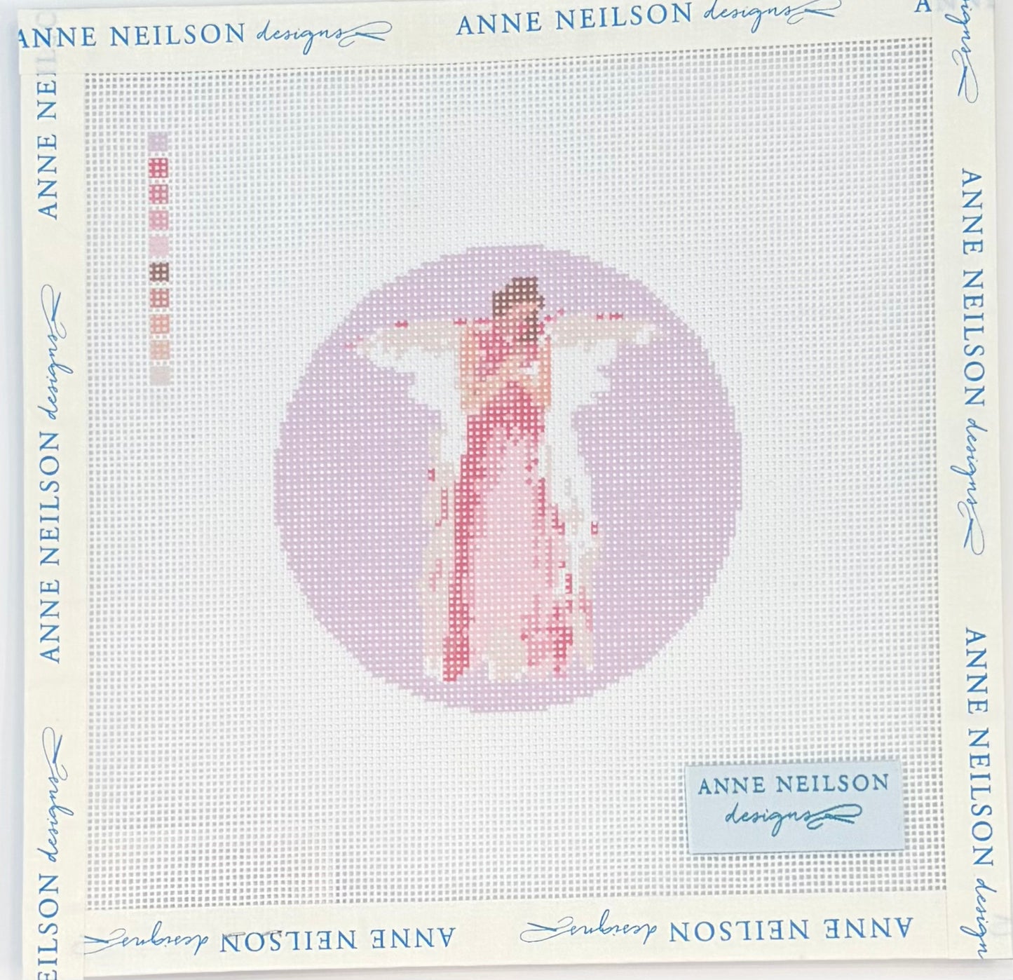 Pink Watercolor Angel Round