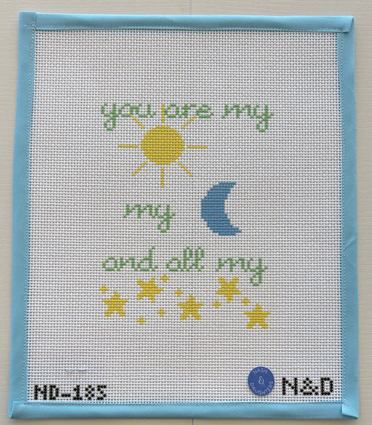 Sun, Moon and All of My Stars Needlepoint Canvas
